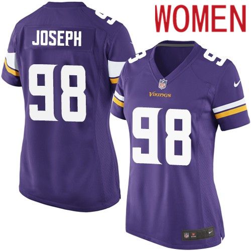 Women Minnesota Vikings #98 Linval Joseph Nike Purple Game Player NFL Jersey->women nfl jersey->Women Jersey